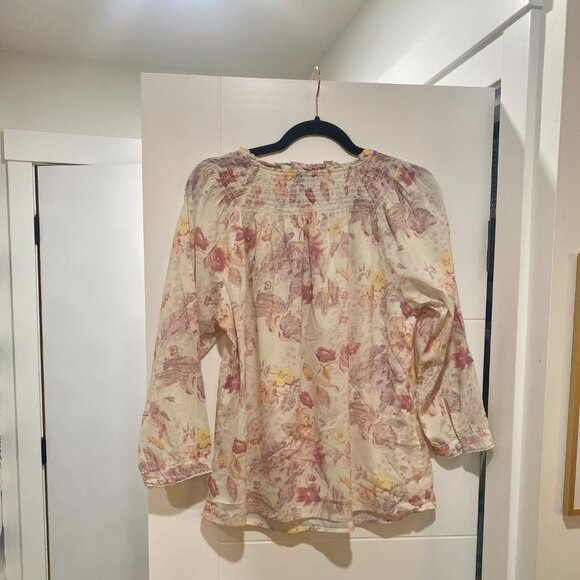 Paige Jaylee 3/4 sleeve Smocked Neck Blouse - Picture 8 of 11